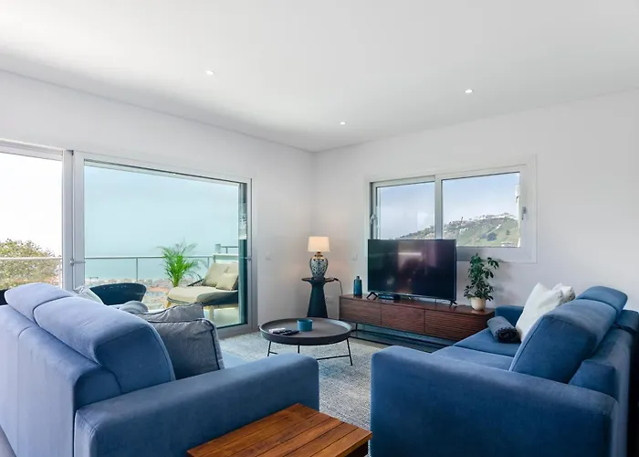 아파트 Panoramic Views - Terrace, Sea Views & Pool 나자레